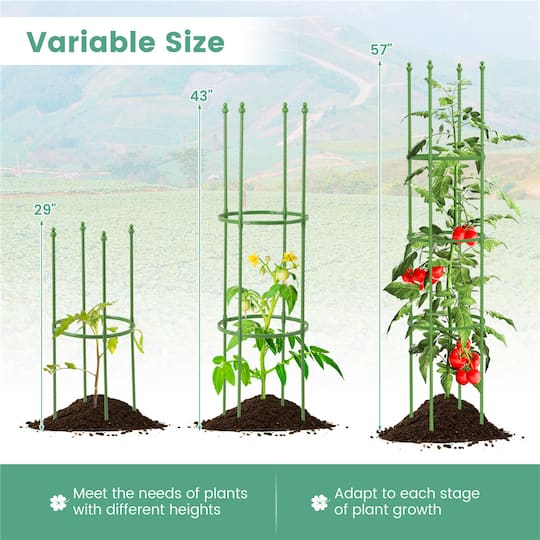 Costway 57" Adjustable Height Garden Trellis Plant Support & Tomato Cages, 2ct.